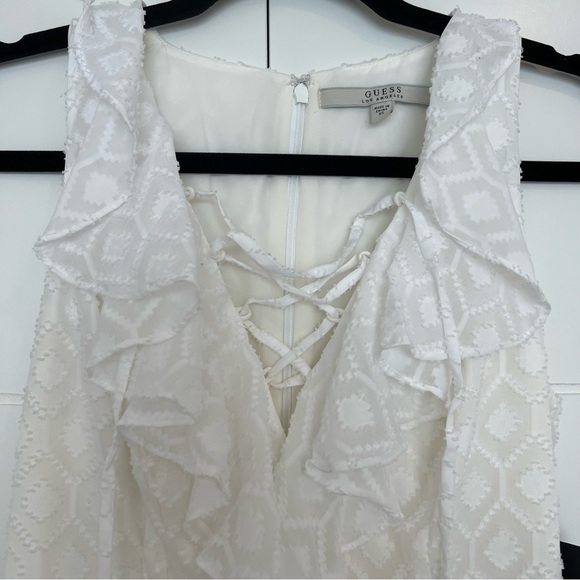 NWT Guess White Lace Up Dress - Picture 2 of 4